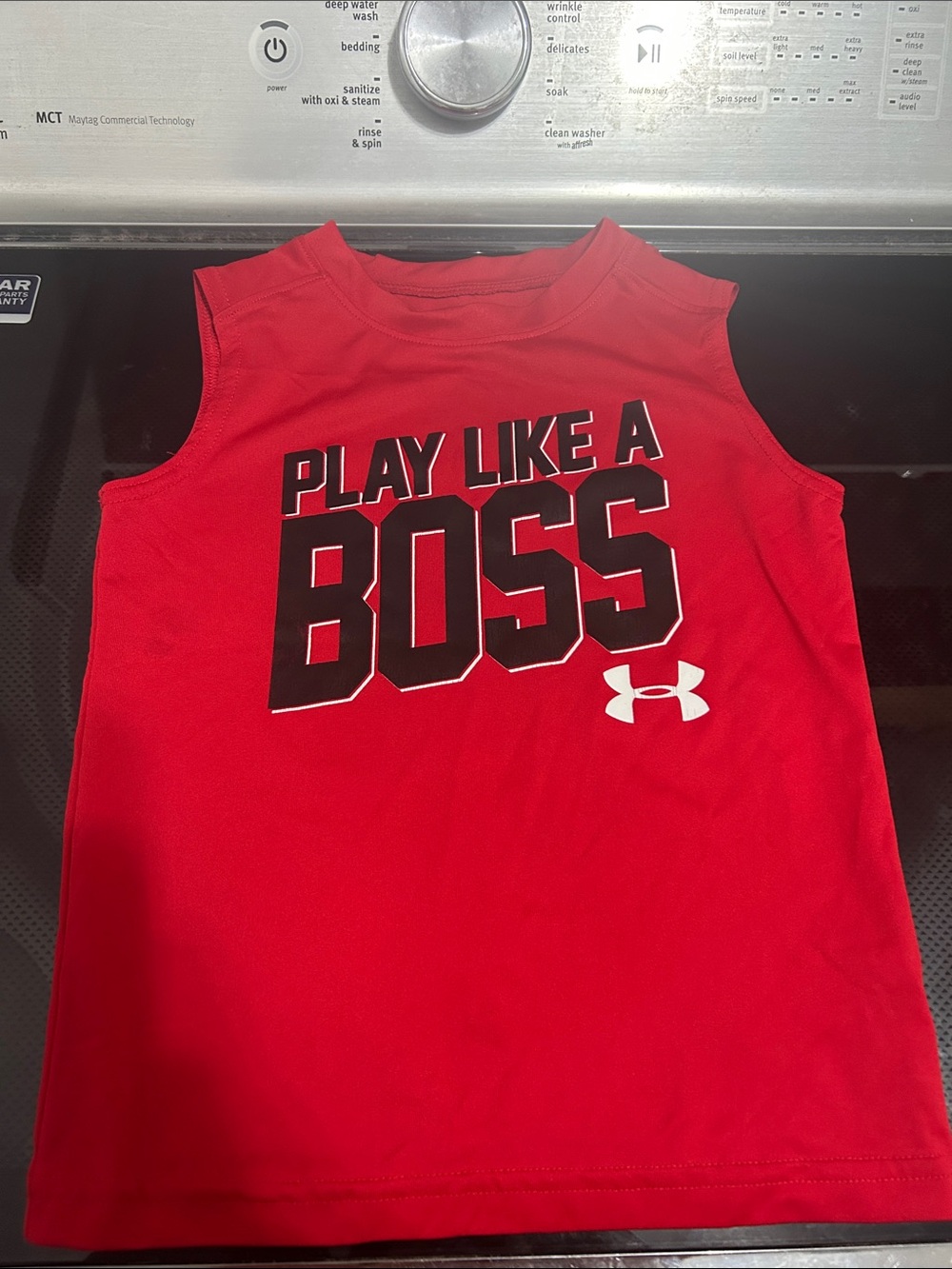 Boys size 4 tank top muscle shirt sports play like a boss